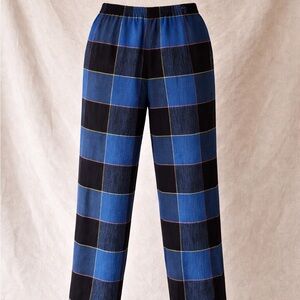 Vintage Manor House Blue Plaid Pants | Made in USA | 30” Waist